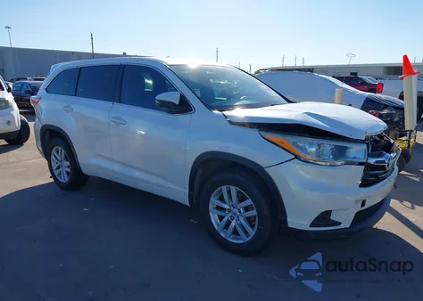 2014 Toyota Highlander Le из США, поврежденный, VIN 5TDZARFH6ES008050